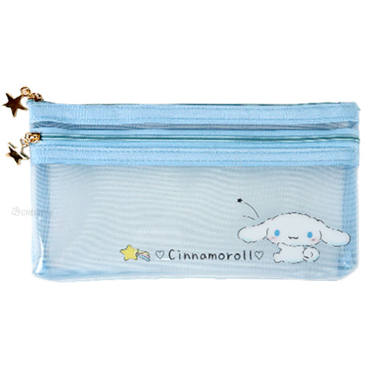Sanrio Flat Mesh Pen Case - Kuromi