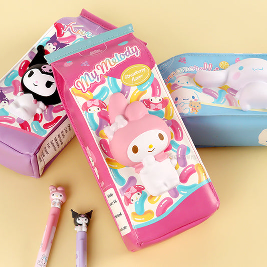 Sanrio Characters Milk Pack Squishy Pen Case - Kuromi