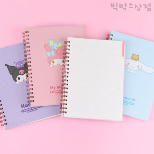 Sanrio Characters 5-Section Notebook