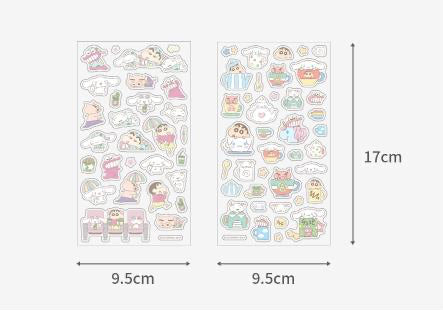 Sanrio Cinnamoroll X Crayon Shin Chan Clear Sticker - Cup