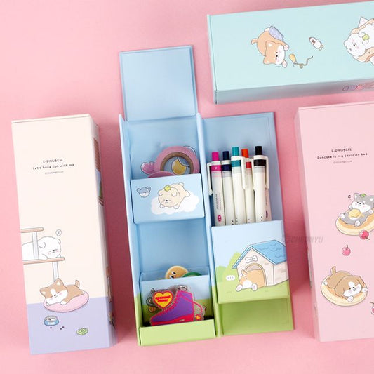 Cute Doggie Paper Pencil Container