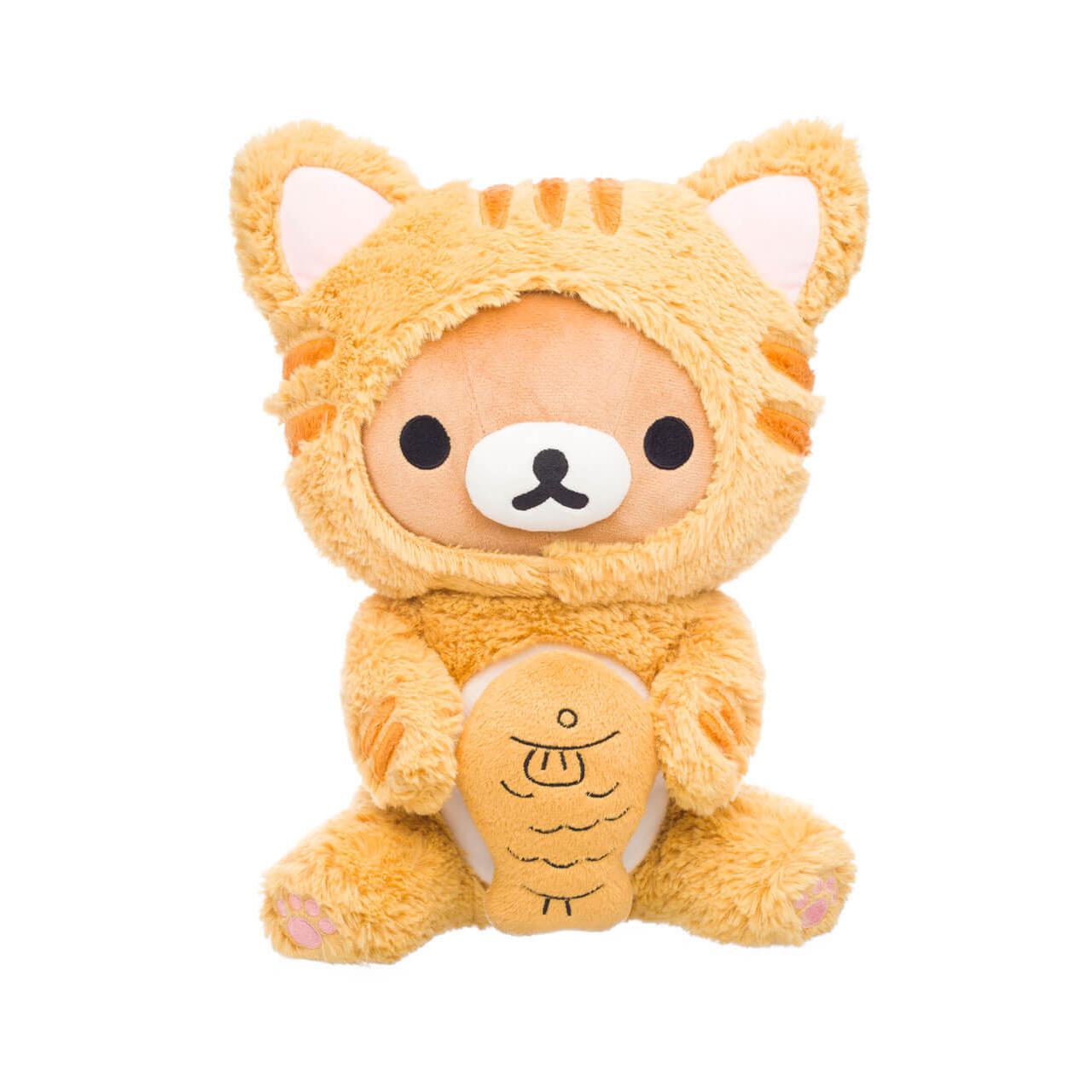 Rilakkuma Tiger Eating Fish Plush