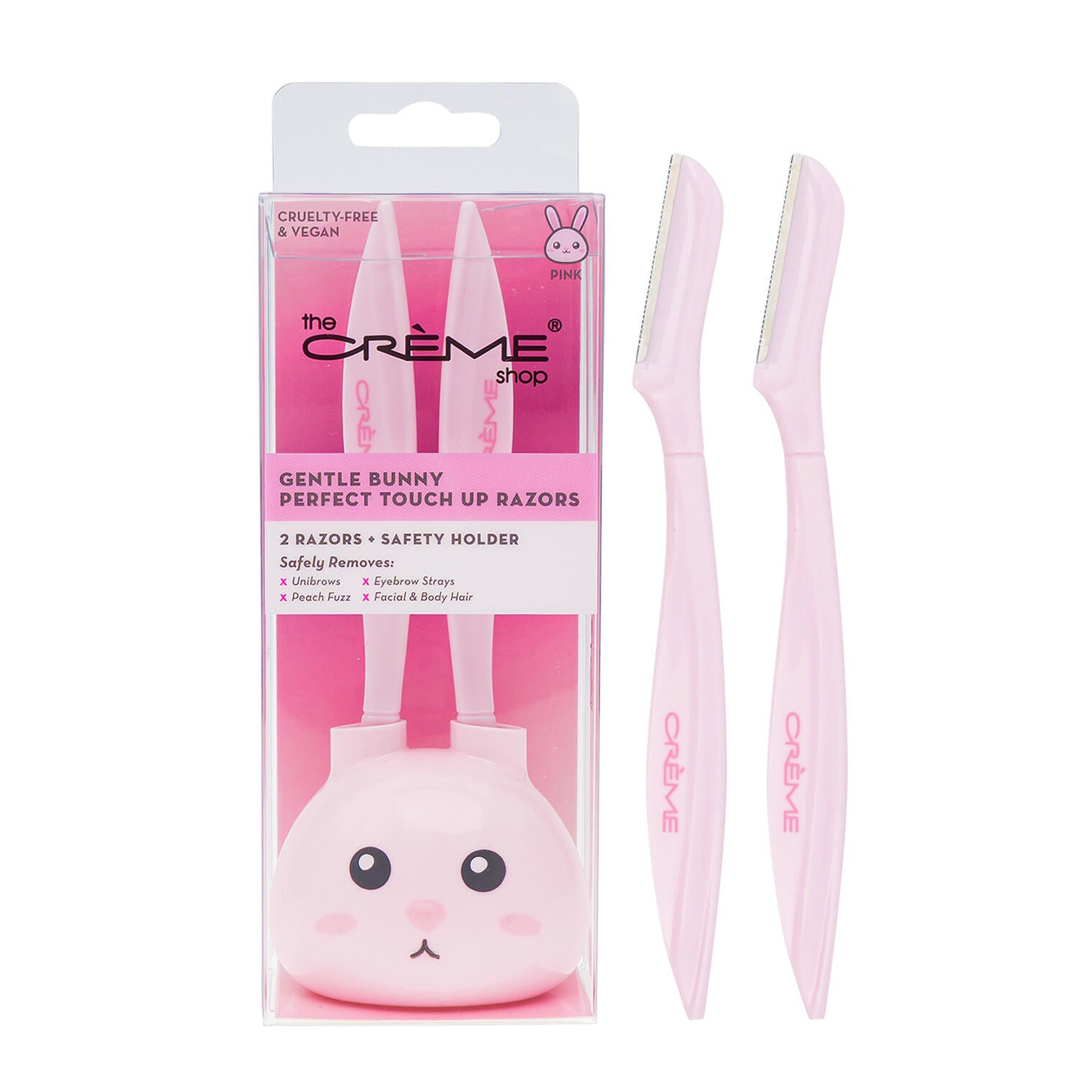 The Crème Shop Touch Up Razors with Safety Holder, 2-Pack, Pink ...