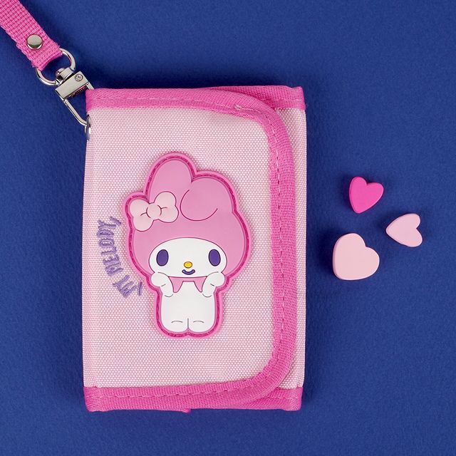 My Melody Cute Wallet With Neck Strap Coin And Card Holder