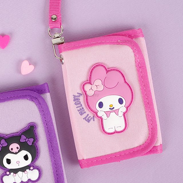 My Melody Cute Wallet With Neck Strap Coin And Card Holder