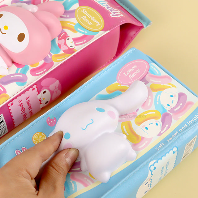 Sanrio Characters Milk Pack Squishy Pen Case - Cinnamoroll