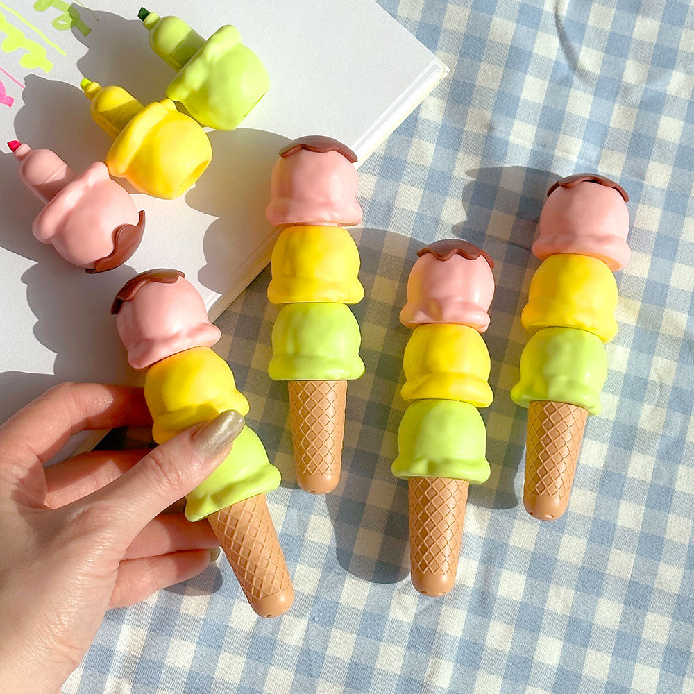 Corn Ice-Cream 3 Color Highlighter Set