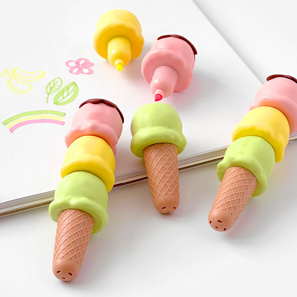 Corn Ice-Cream 3 Color Highlighter Set