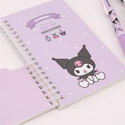 Sanrio Double Notebook - Kuromi  Size: 17.5 X 10.5 Cm