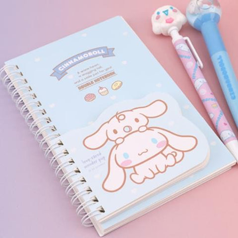 Sanrio Double Notebook - Cinnamoroll  Size: 17.5 X 10.5 Cm