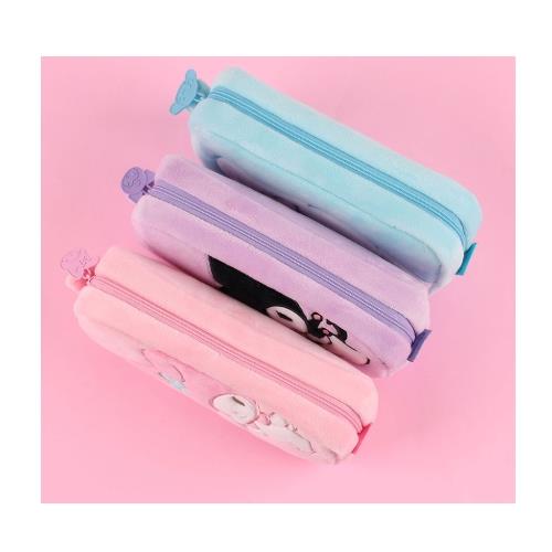 Sanrio Brushed Fabric Pencil Pouch  Only Kuromi And Cinnamoroll