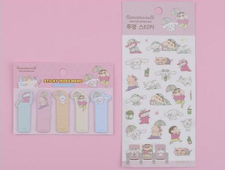 Sanrio Cinnamoroll X Crayon Shin Chan Clear Sticker - Simple