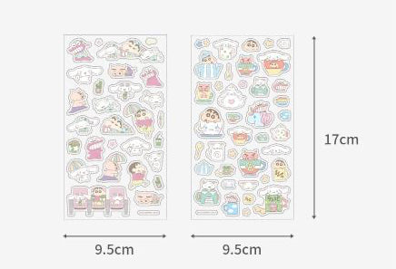 Sanrio Cinnamoroll X Crayon Shin Chan Clear Sticker - Simple