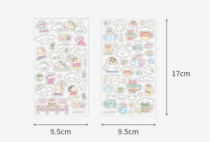 Sanrio Cinnamoroll X Crayon Shin Chan Clear Sticker - Simple