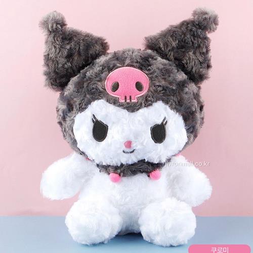 Sanrio Characters Round And Fluffy Plush - Kuromi Size: 25 Cm