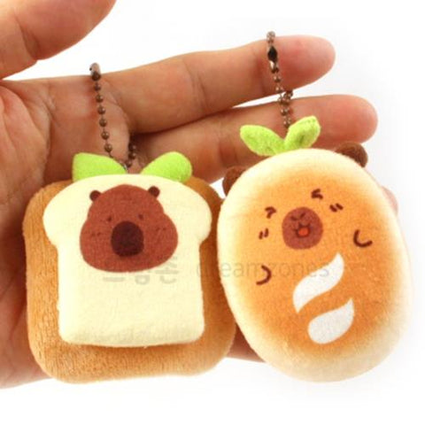 Capybara Cookie & Bread Keyring