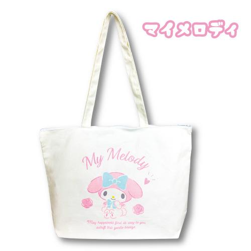 My Melody Canvas Tote Bag With Zipper Charming Size 35X43Cm