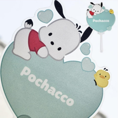 Sanrio Characters Heart Handy Fan - Pochacco